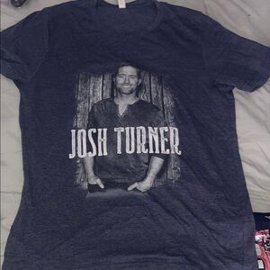 Blue Short Sleeve Tee with Graphic Design